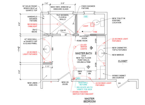 drawing plans for master bathroom